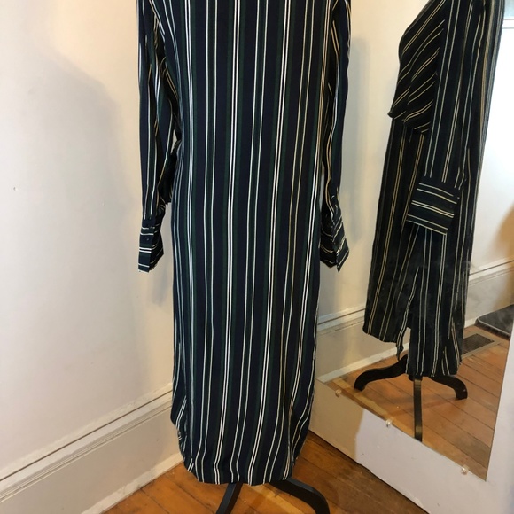 Zara Basic Stripes Navy Blue Casual Dress - Picture 5 of 8